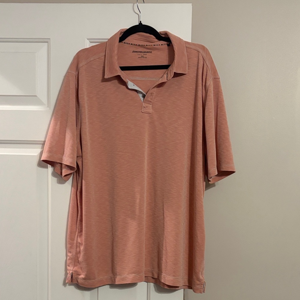 Johnston & Murphy Men's Peach Polo Shirt